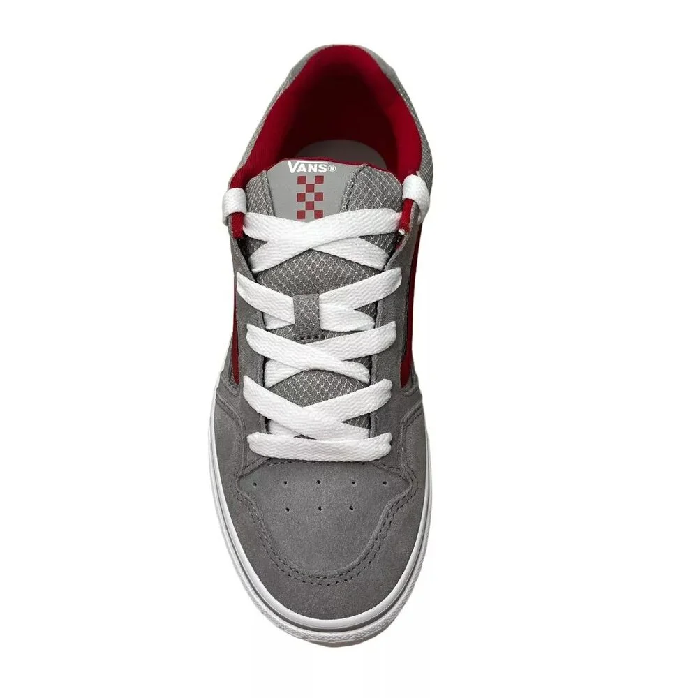 Vans Caldrone Youth Boy's Suede Sneakers Size‎ 5 Gray-Red Classic Stylish Shoes